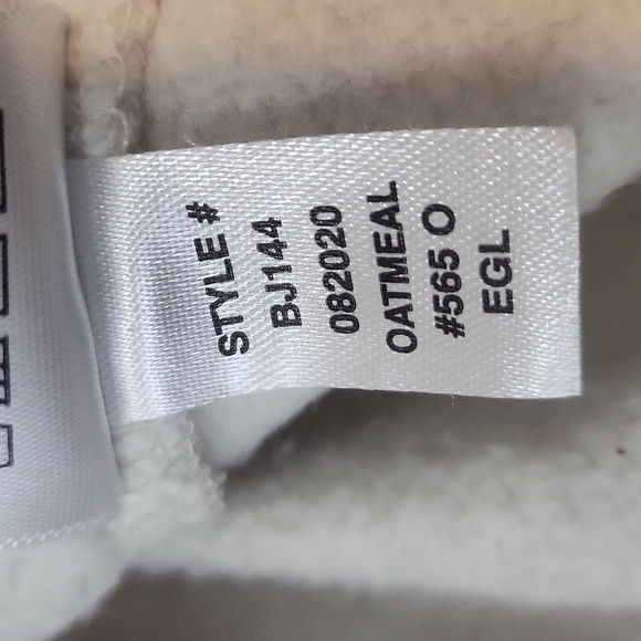 CHAMPION Oatmeal with Pink Cotton Blend Fleece Lined Scuba Hoodie - Picture 9 of 11